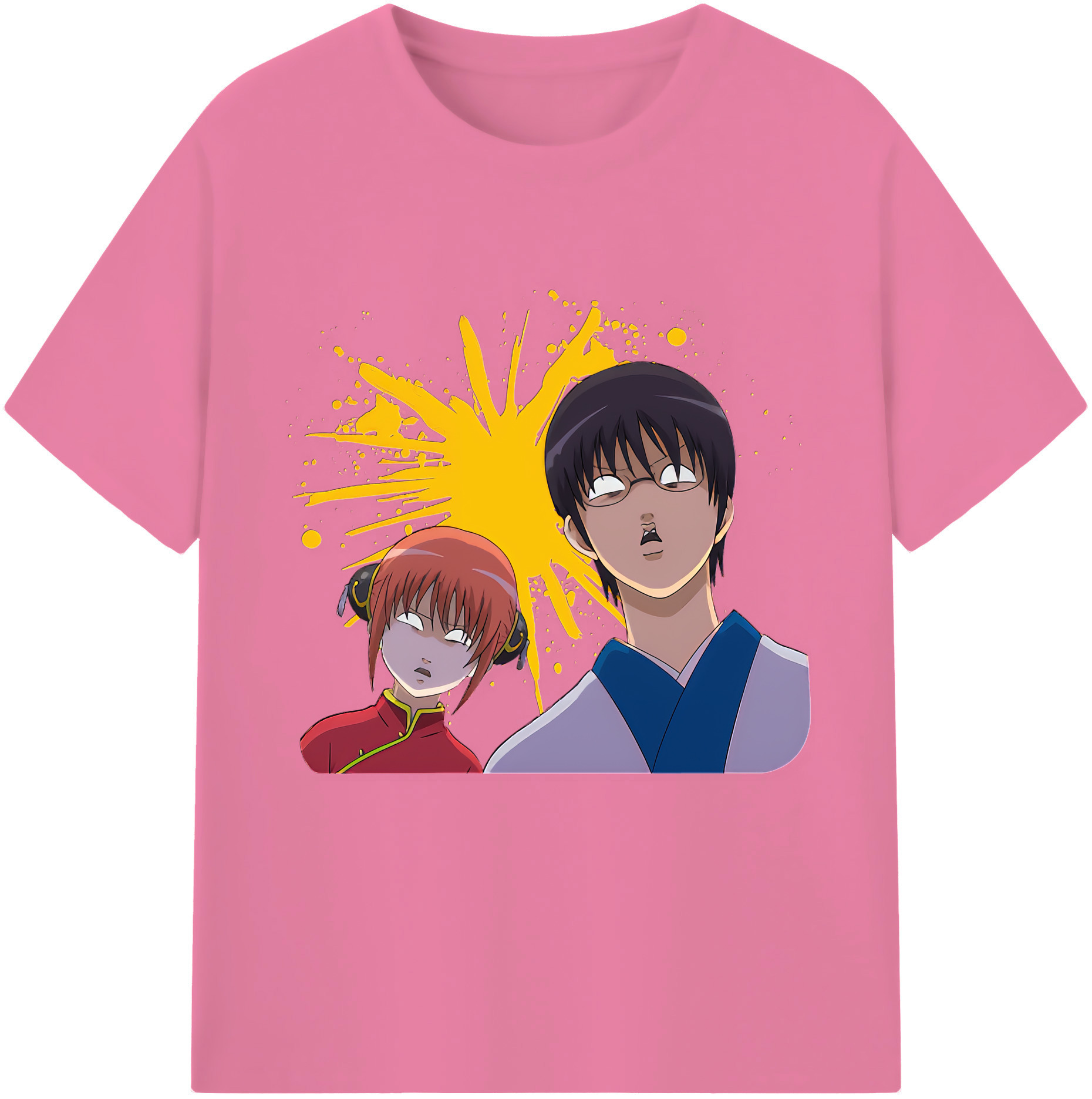 （画像用） ぎんたま 坂田銀時（さかたぎんとき） 神楽 志村新八（しむら しんぱち） GINTAMA Sakata Gintoki Kagura Shimura Shinpachi 綿100％半袖Tシャツ（フロントプリント）
